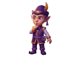 The elf standing with arms crossed